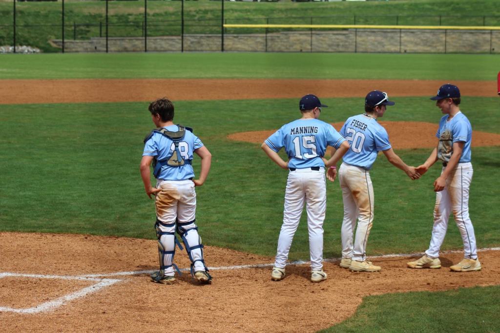 BRE infielders meeting on the mound